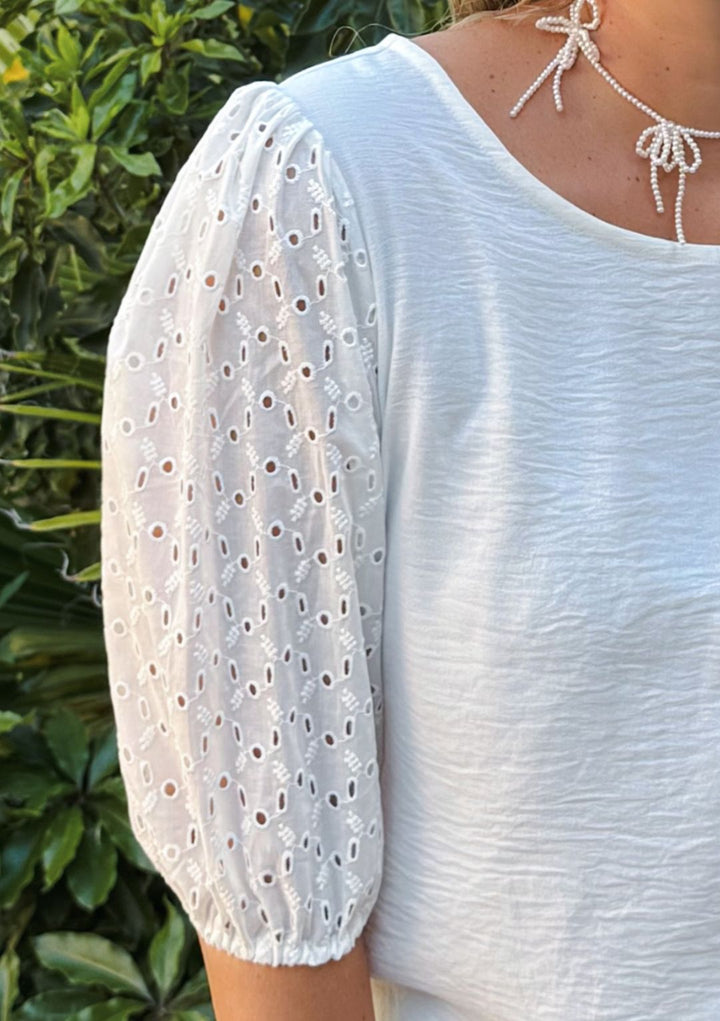 Blusa Gloria | Crudo + Broderie