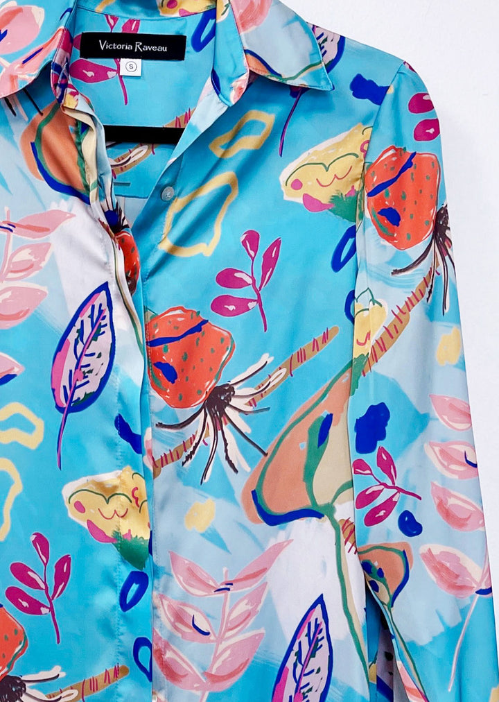 Blusa Bernarda | Sky Blue - hojas