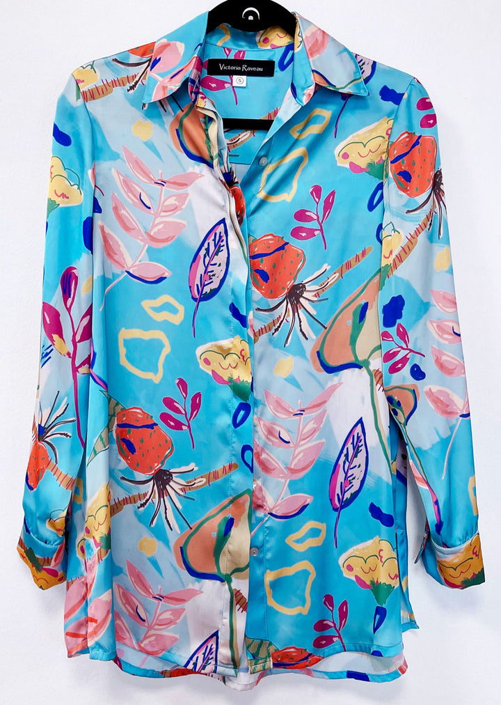 Blusa Bernarda | Sky Blue - hojas