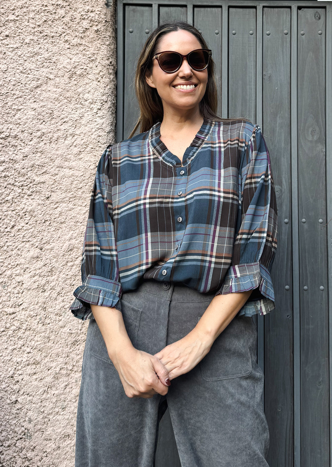 Blusa Cata | Escocés Azul
