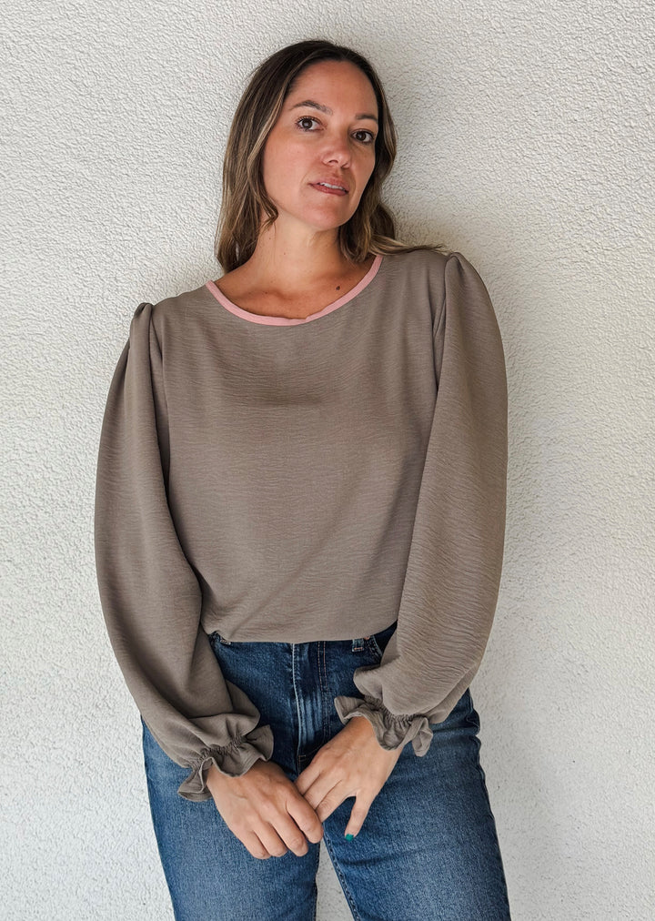 Blusa Gloria Manga Larga | Bicolor