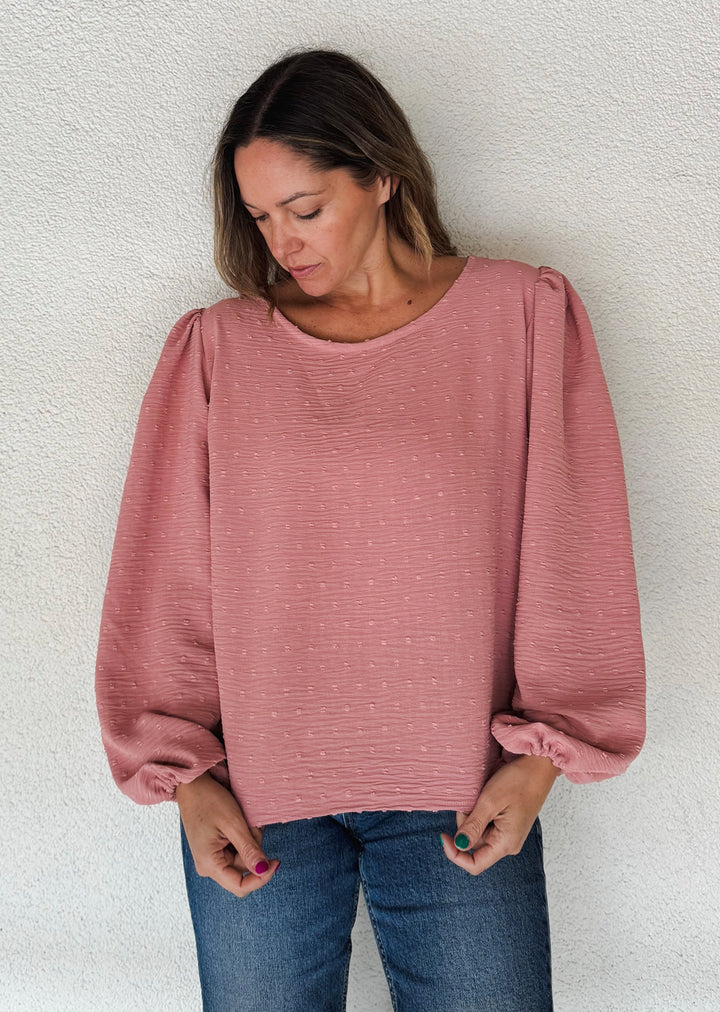 Blusa Gloria Manga Larga | Palo rosa