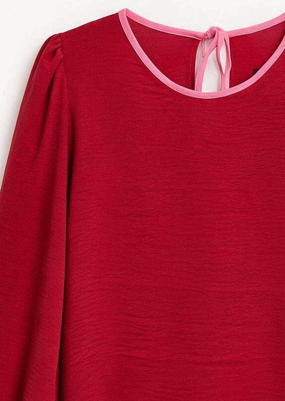 Blusa Gloria Manga Larga | Roja cuello pink