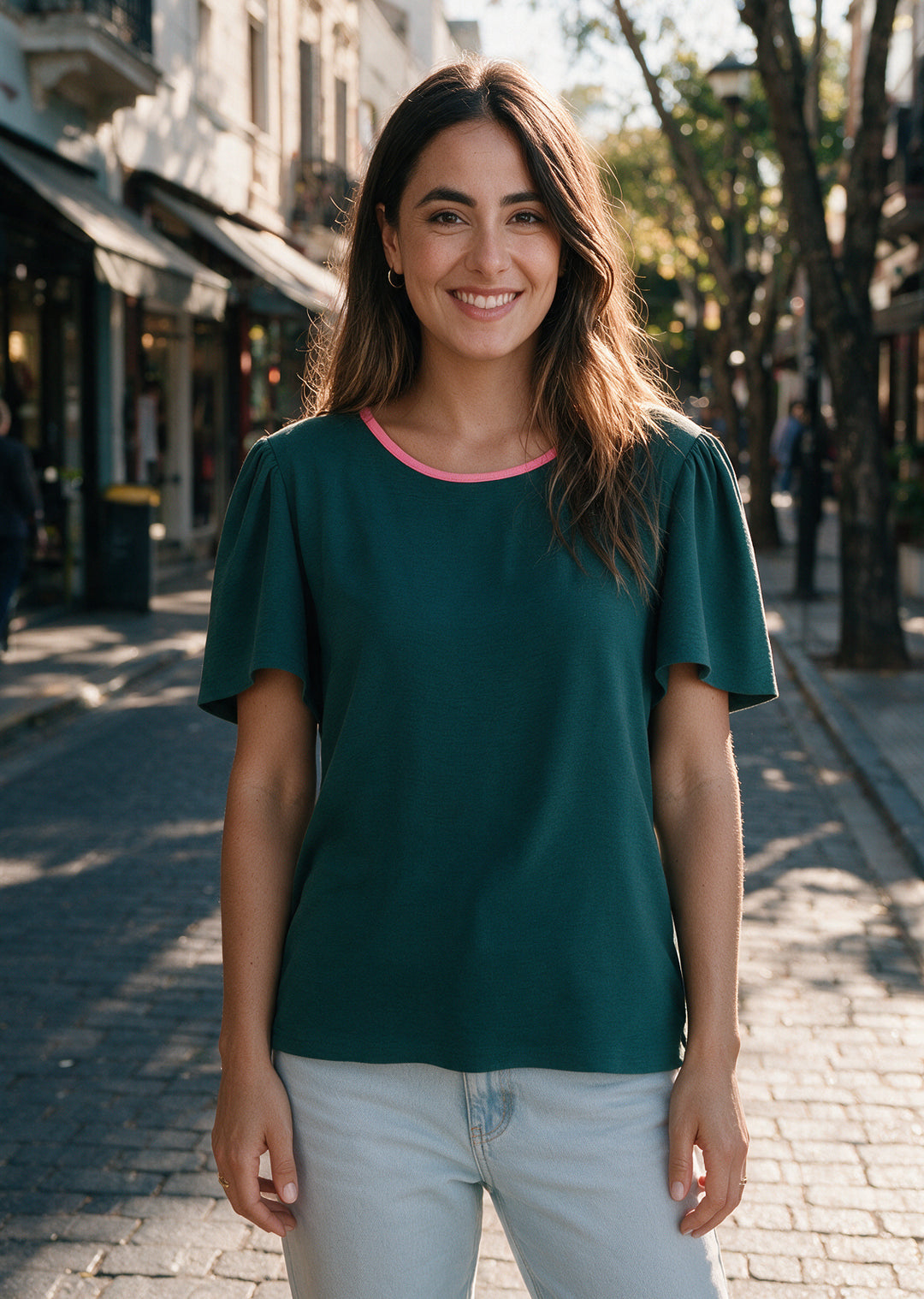 Blusa Ita | Petróleo, pink