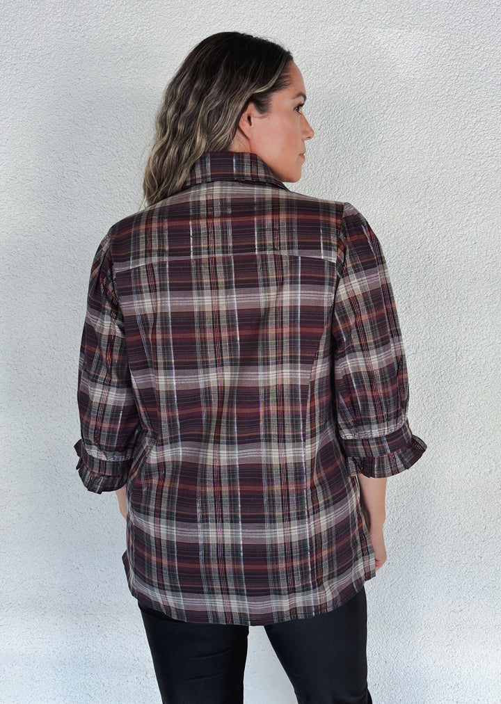 Blusa Kika | Escocés Burdeo