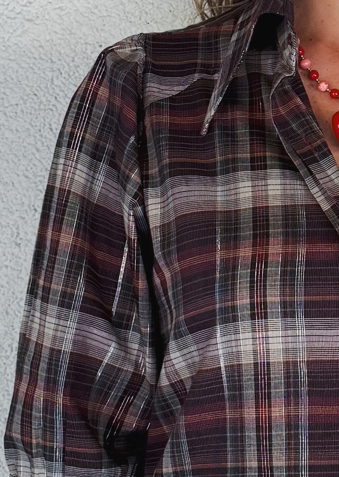 Blusa Kika | Escocés Burdeo
