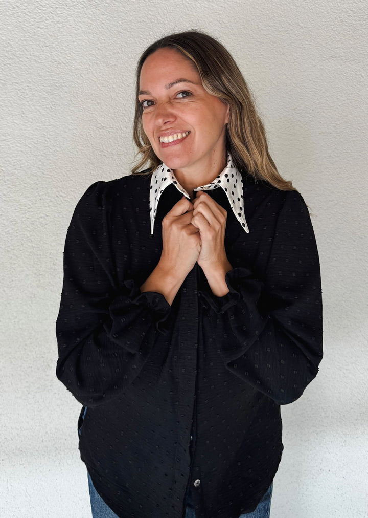 Blusa Pati | Negra + Lunares