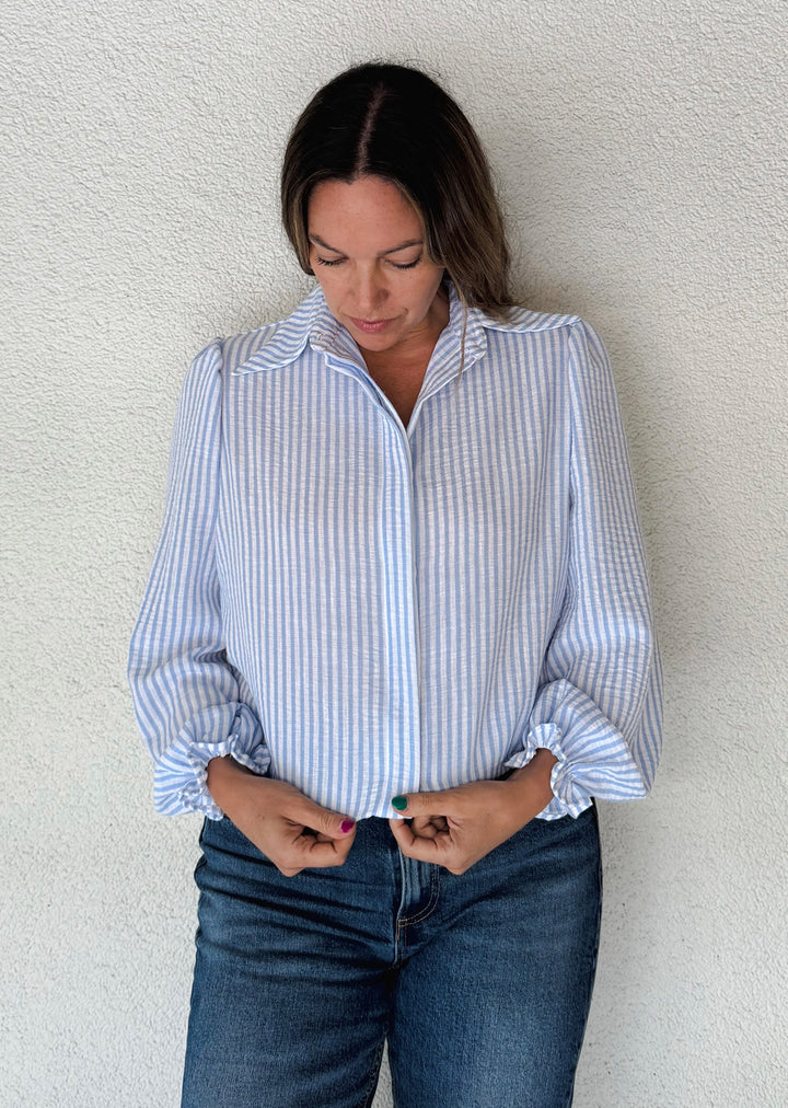 Blusa Pati | Rayas Celestes