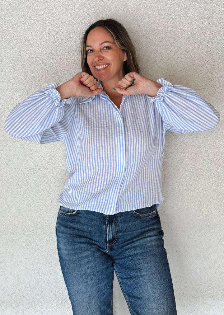Blusa Pati | Rayas Celestes