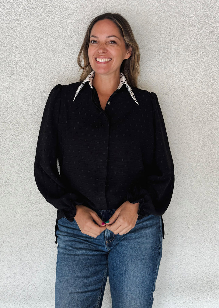 Blusa Pati | Negra + Lunares