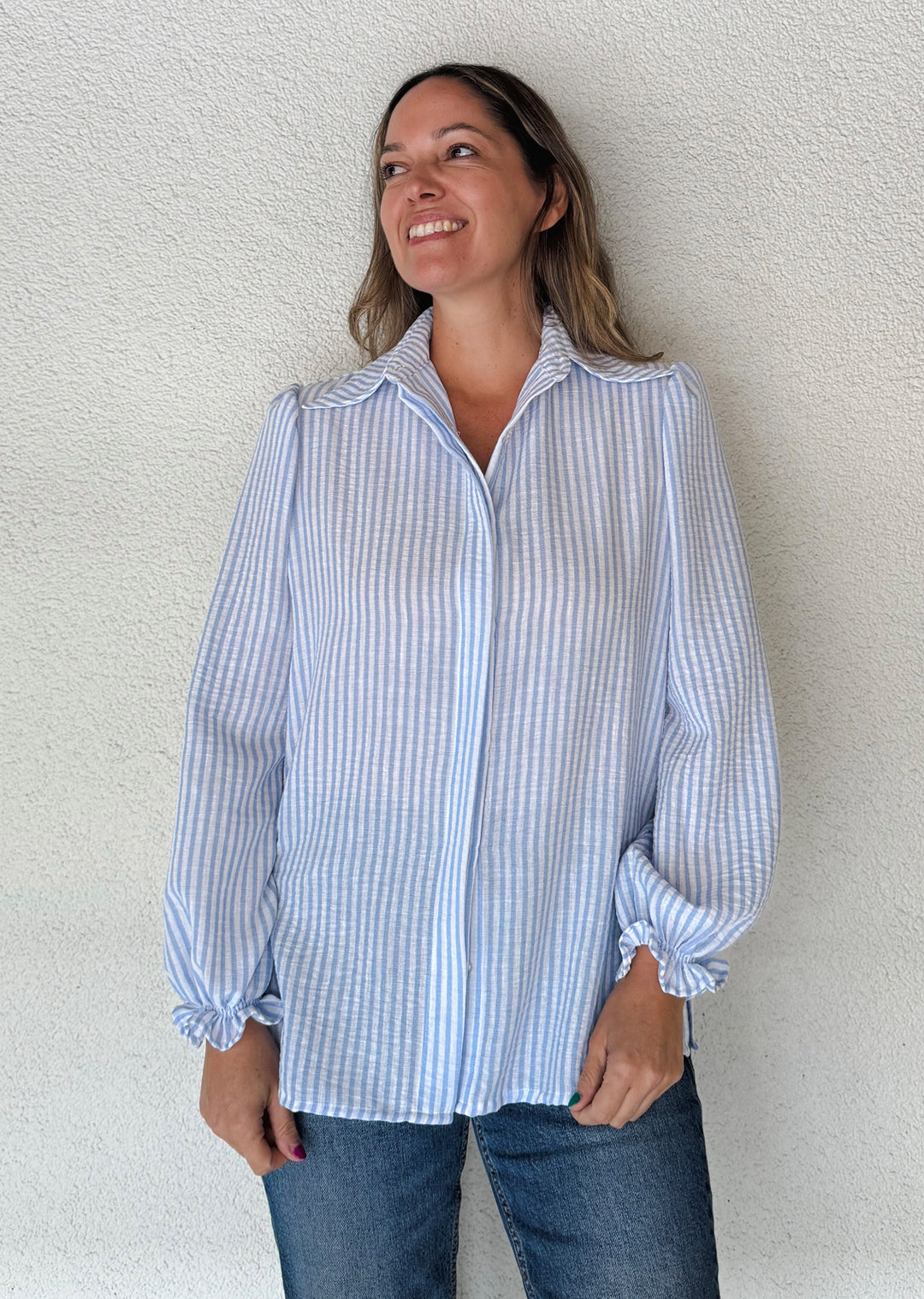 Blusa Pati | Rayas Celestes