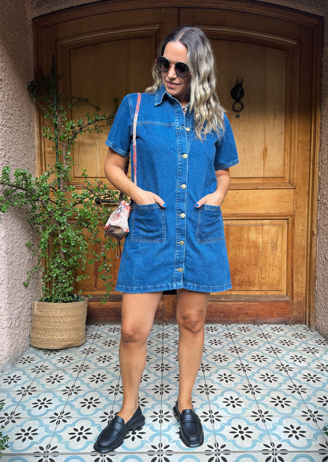 Vestido Palermo denim - vestido camisero mujer para looks casuales o salidas de día hecho en Chile | Victoria Raveau