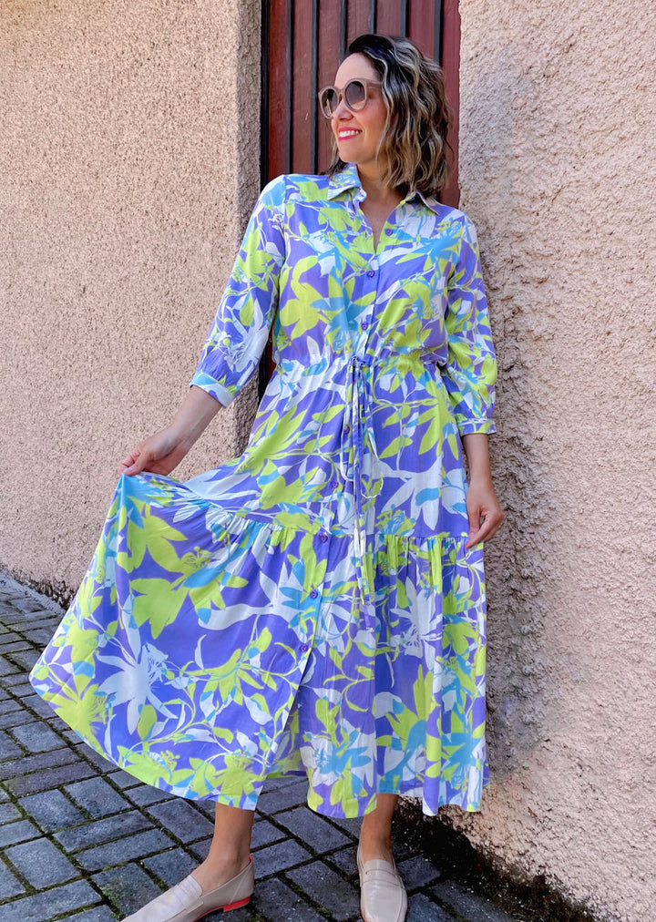 Camisero Pilar manga 3/4 | Flores - Lila