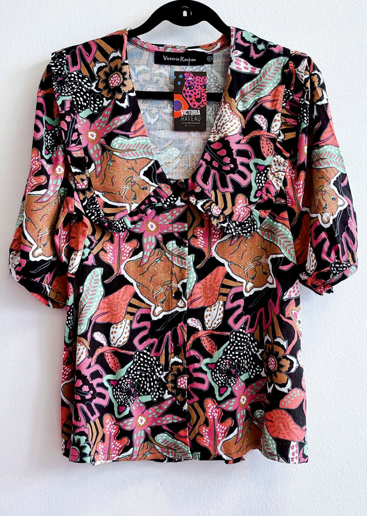 Blusa Candelaria | Tigre Fondo Negro