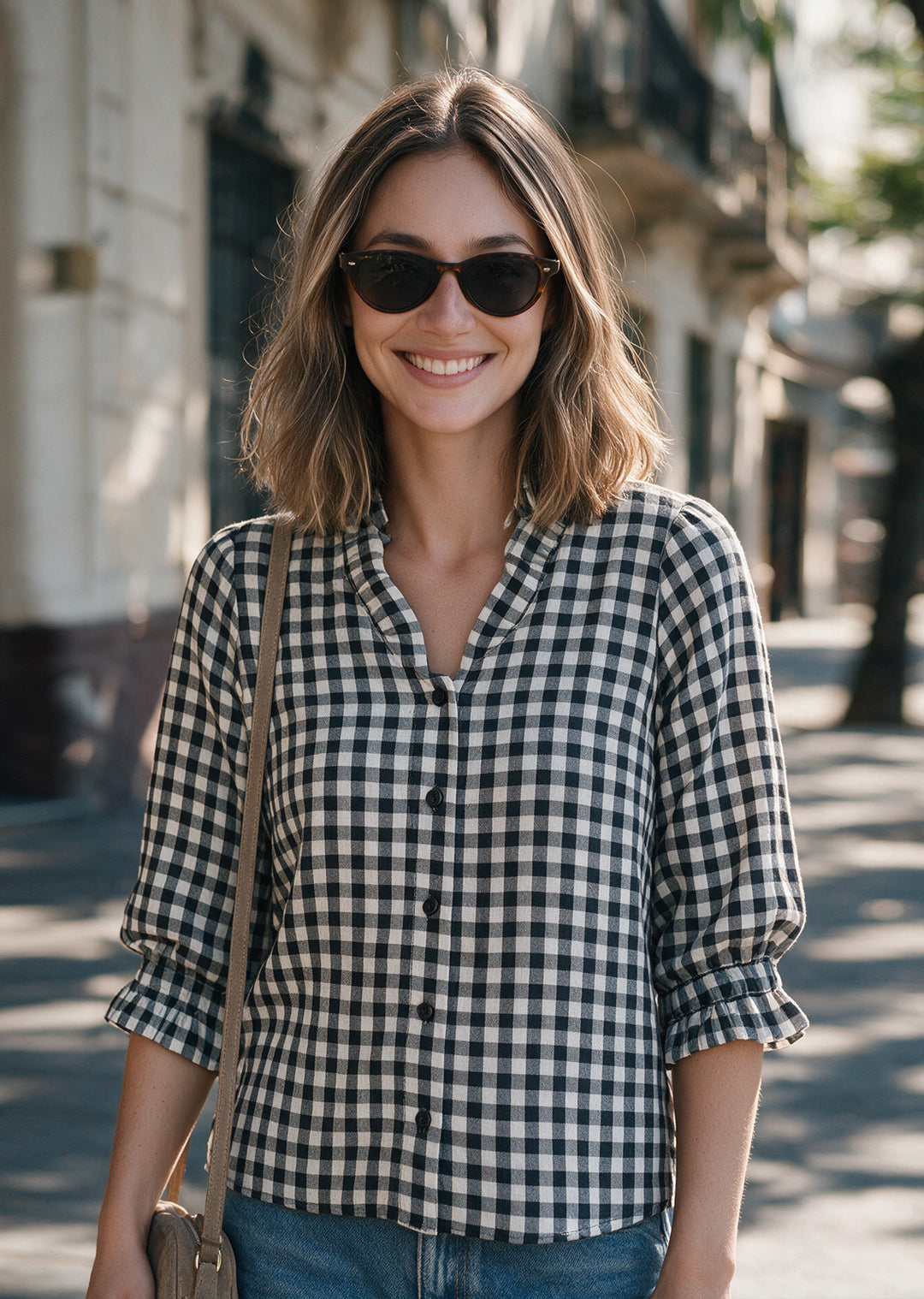 Blusa Caro | Cuadrillé negro