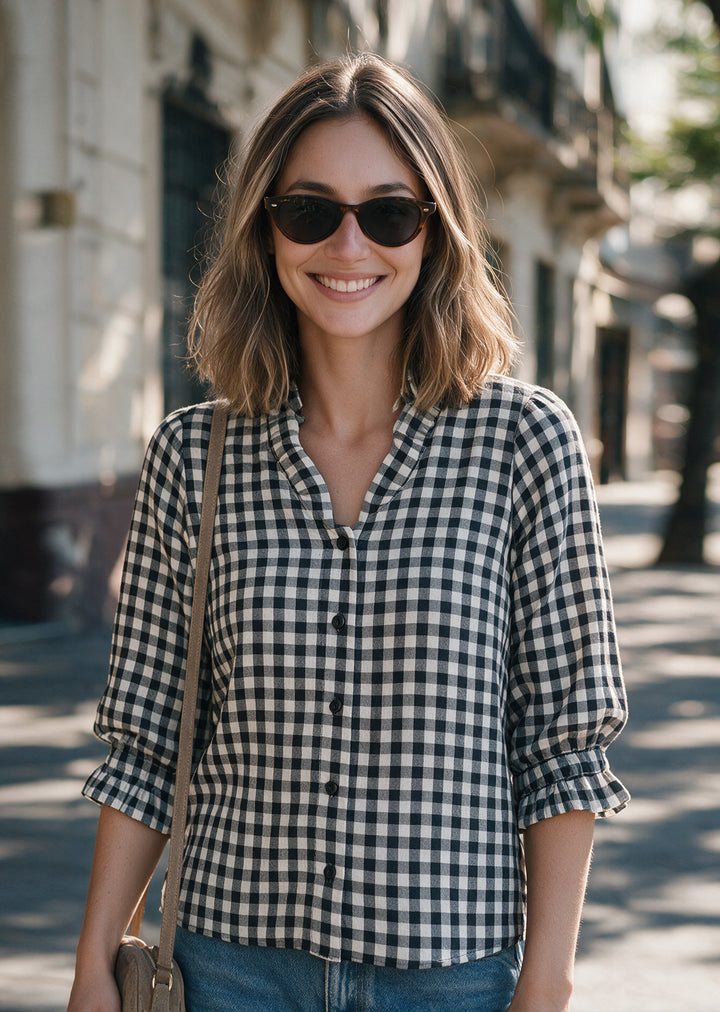 Blusa Caro | Cuadrillé negro