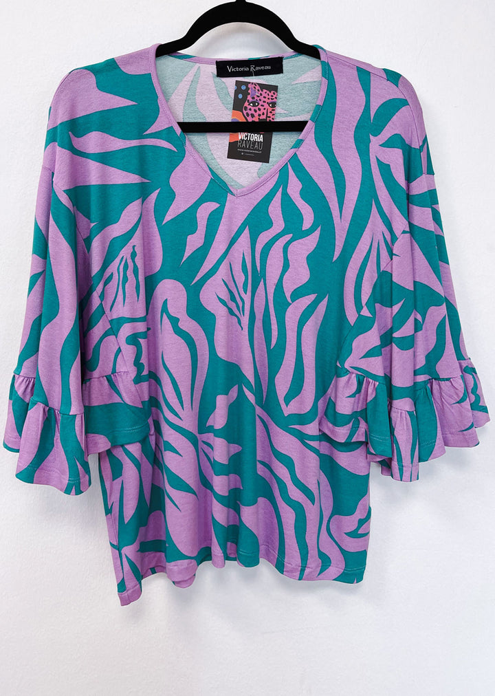Polera Ana | Lila - Turquesa