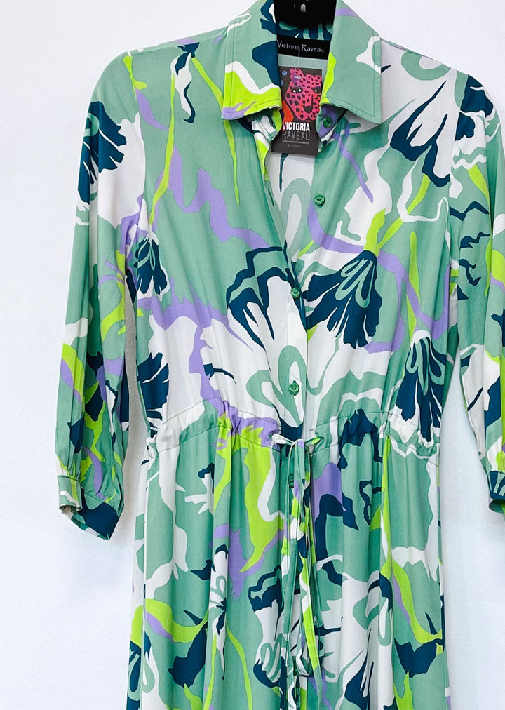 Camisero Pilar manga 3/4 | Flores - verde