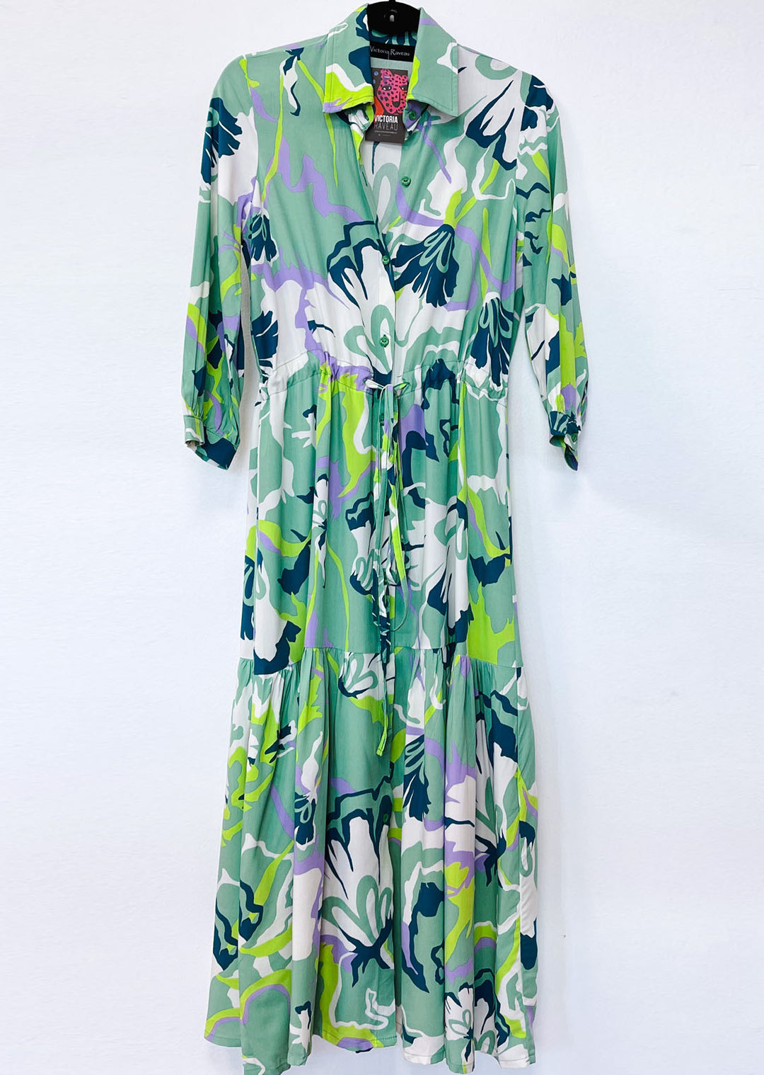 Camisero Pilar manga 3/4 | Flores - verde