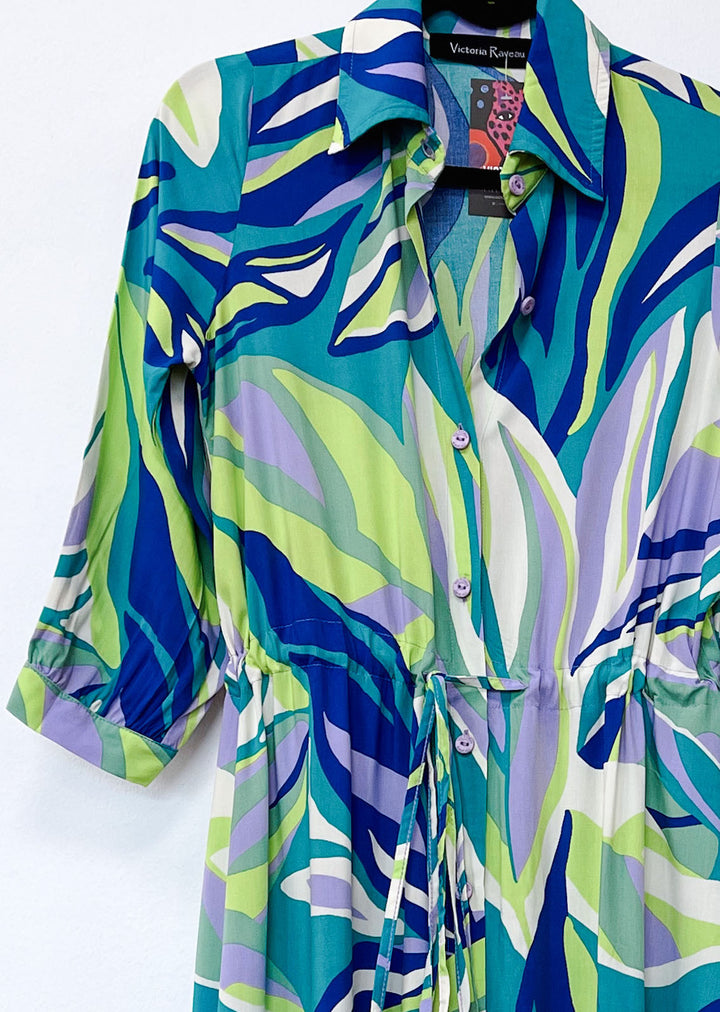 Camisero Pilar manga 3/4 | Estampado - azul