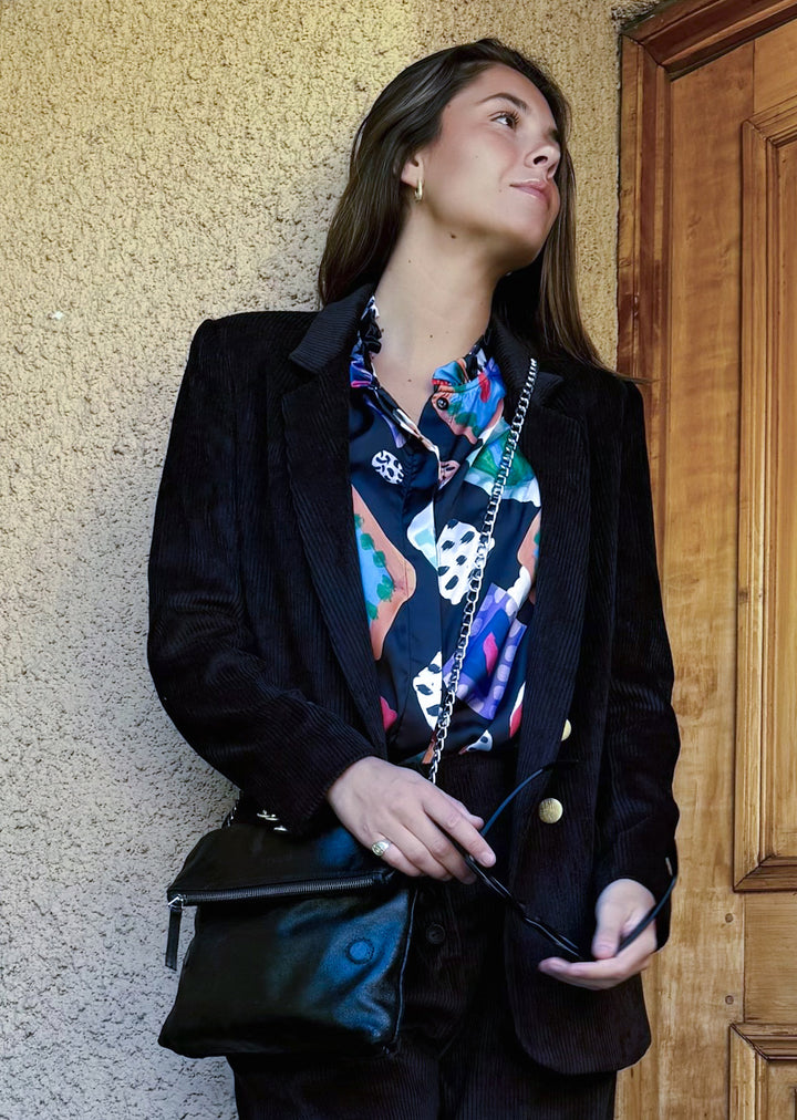 Blazer Lupe Cotelé | Negra
