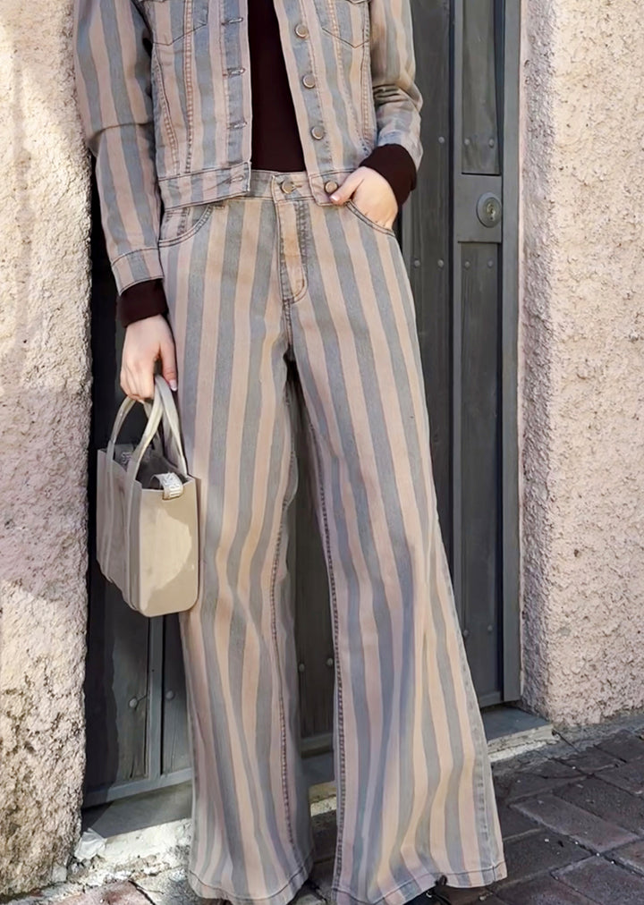 Jeans Wide leg Violeta | Rayas