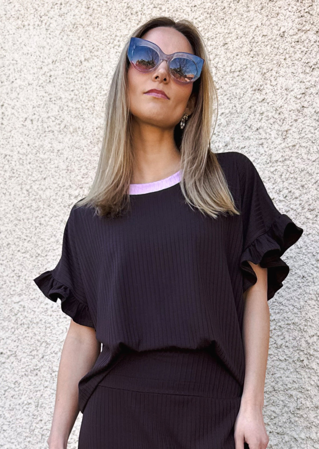 Polera Clari | Chocolate, lila
