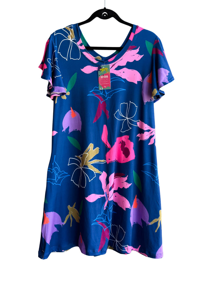 Vestido Alegra | Flores Fondo Azul