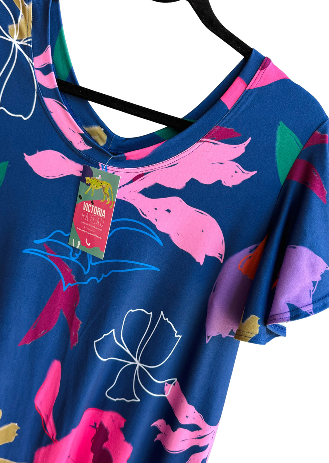 Vestido Alegra | Flores Fondo Azul