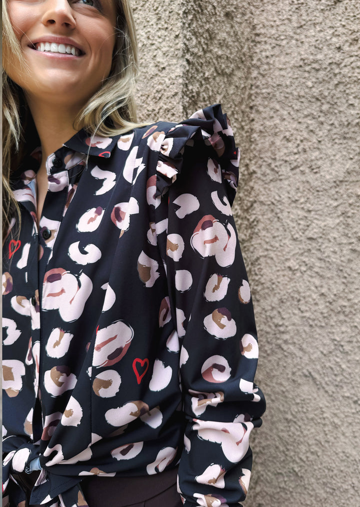 Blusa Estela | Print fondo negro
