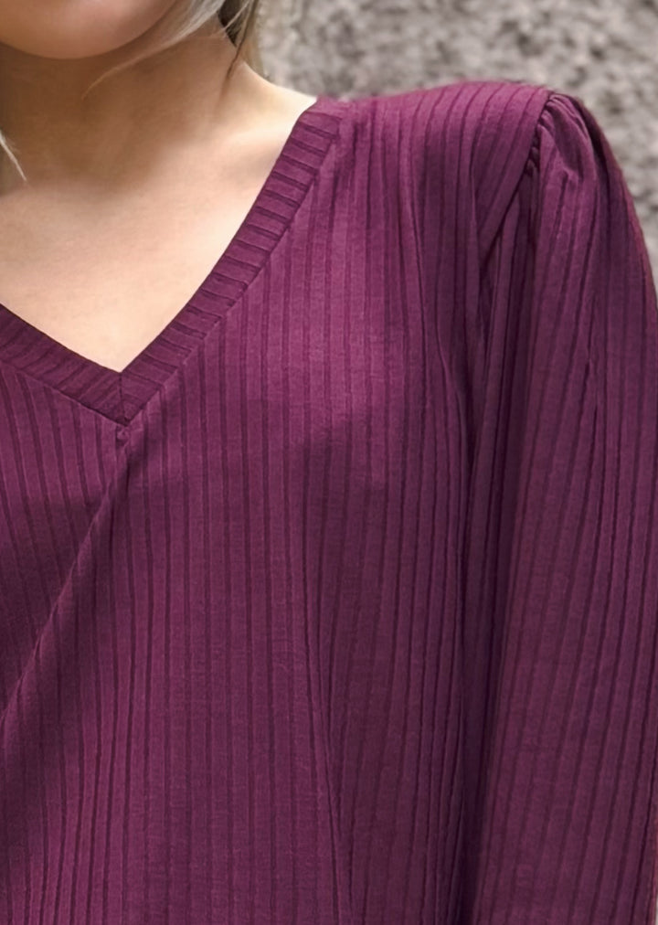 *PRE VENTA* Polera Feña cuello V | Burdeo