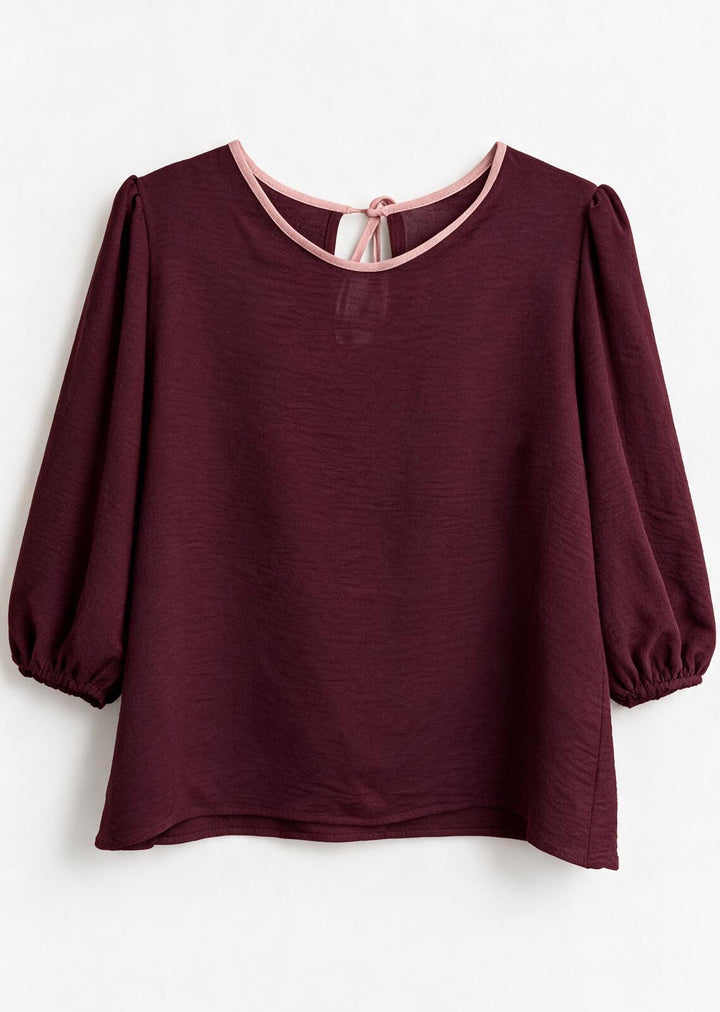 Blusa Gloria manga 3/4 | Burdeo, palo rosa