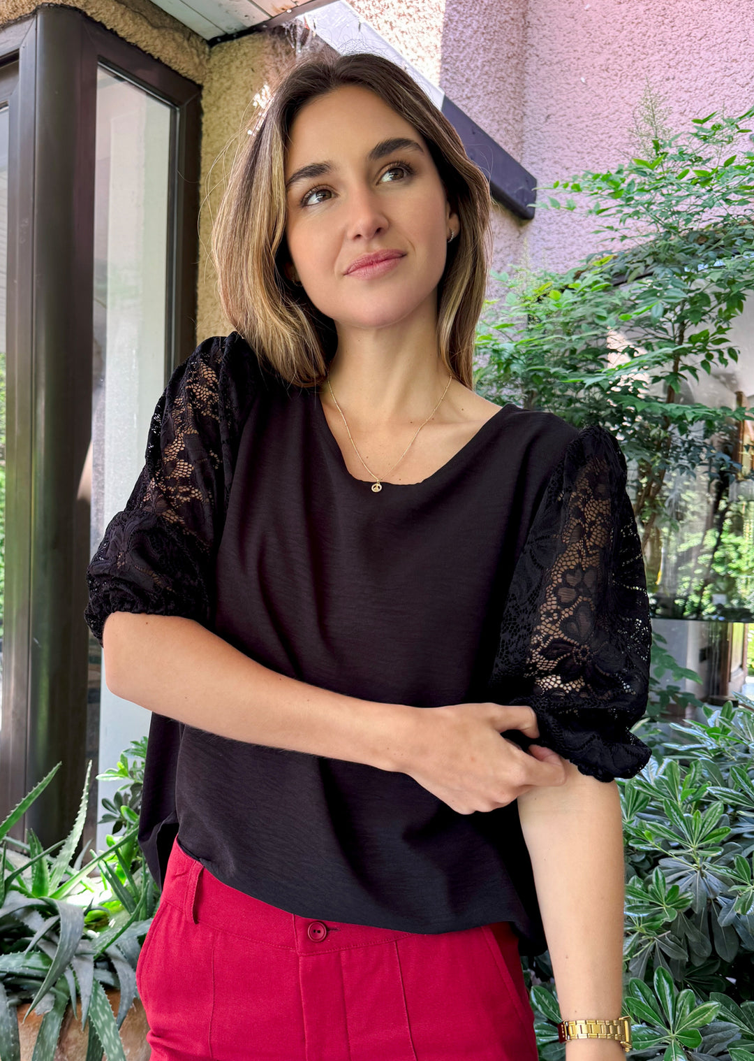 Blusa Gloria | Negra + encaje