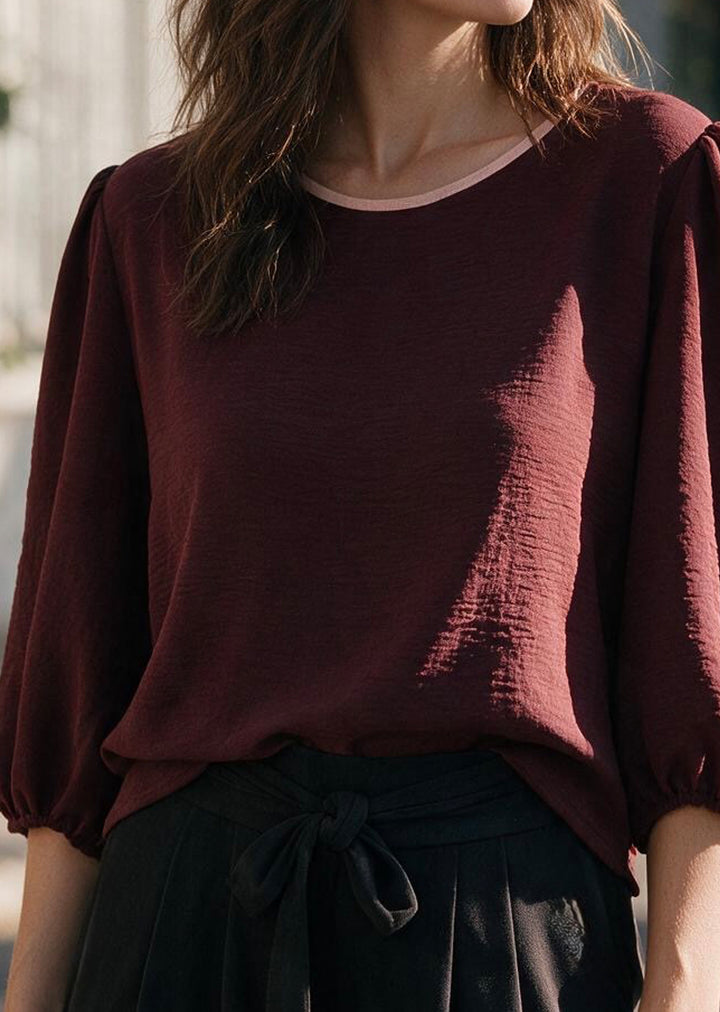 Blusa Gloria manga 3/4 | Burdeo, palo rosa