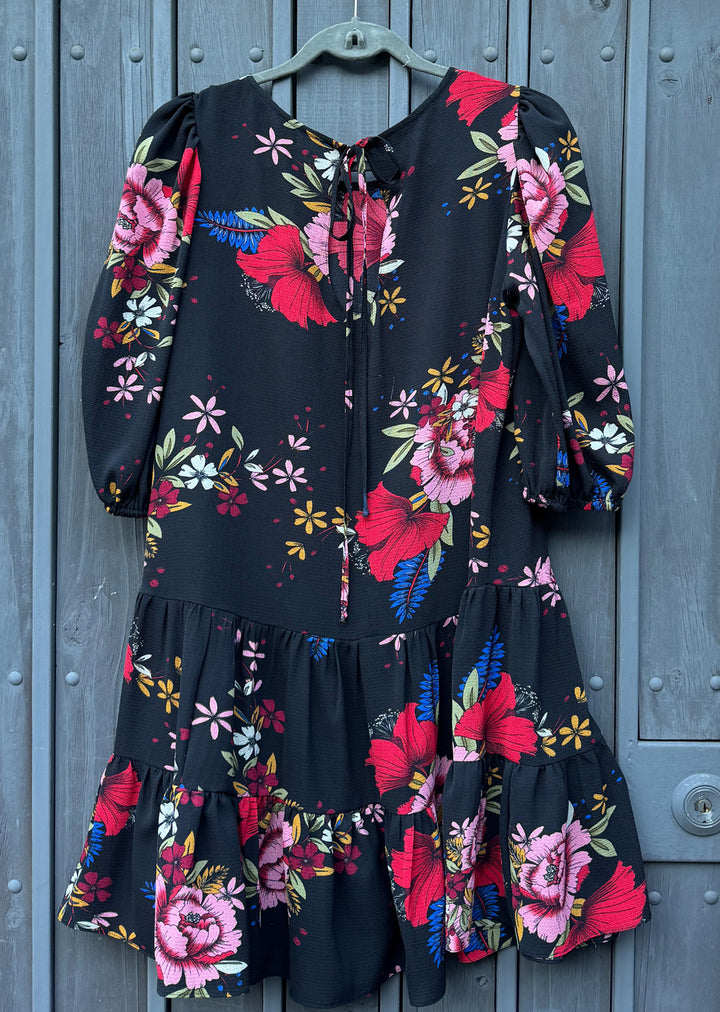 Vestido Gloria | Flores negro