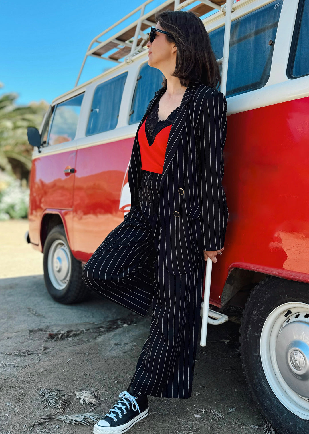 Blazer Lupe | Líneas, Negro