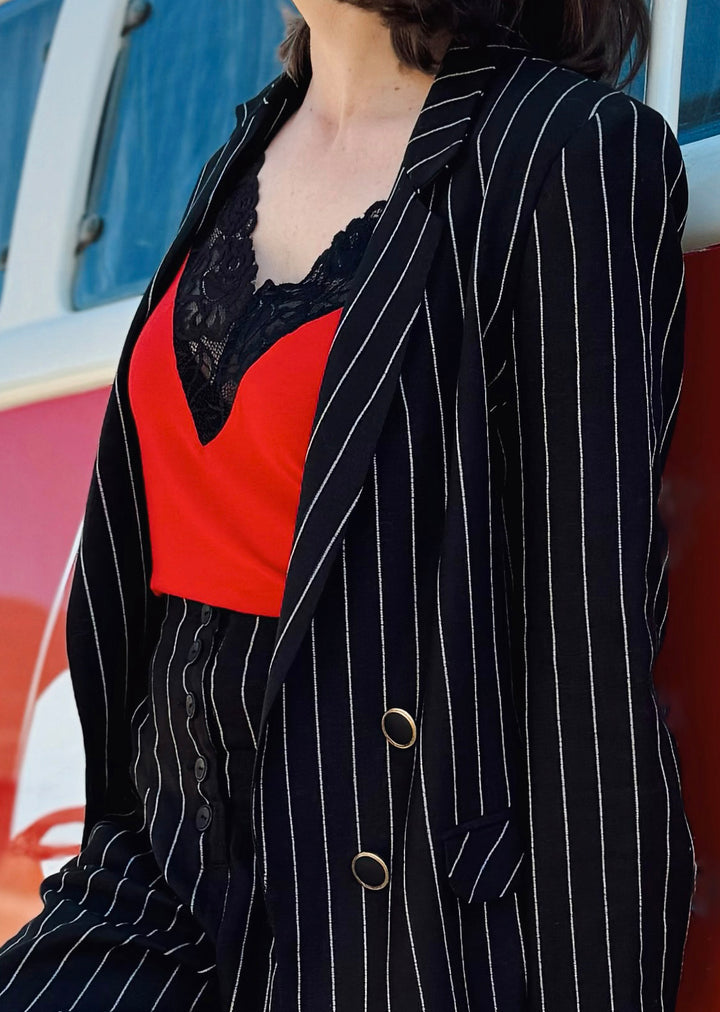 Blazer Lupe | Líneas, Negro