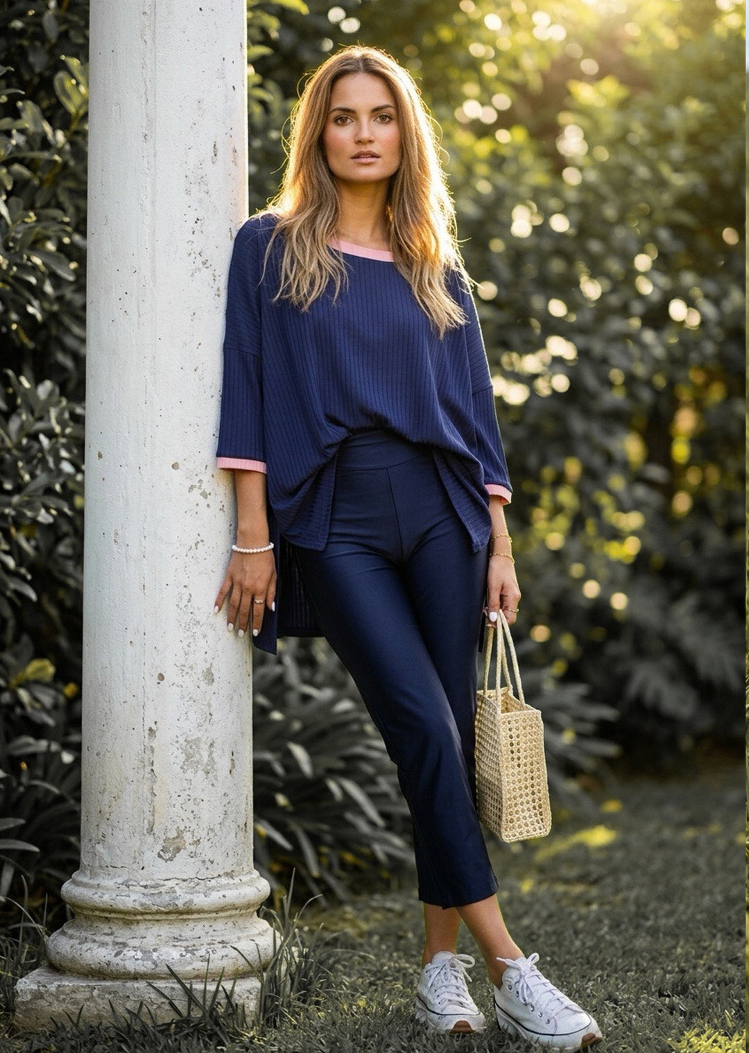 Leggins navy mujer - leggins azul marino para looks clásicos y uso diario hechos en Chile | Victoria Raveau