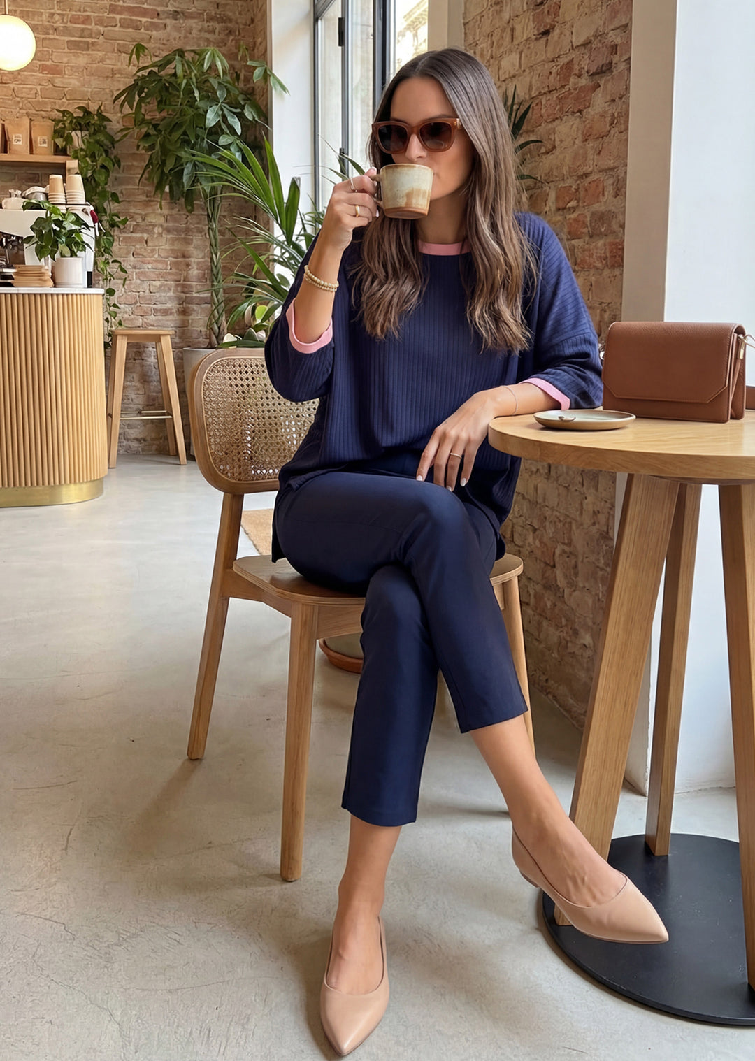 Leggins navy mujer - leggins azul marino para looks clásicos y uso diario hechos en Chile | Victoria Raveau
