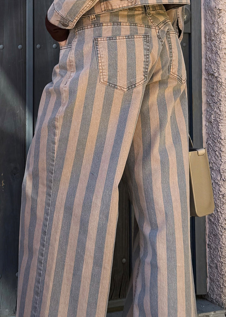 Jeans Wide leg Violeta | Rayas