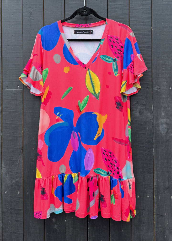Vestido Josefina cuello V | Salmón