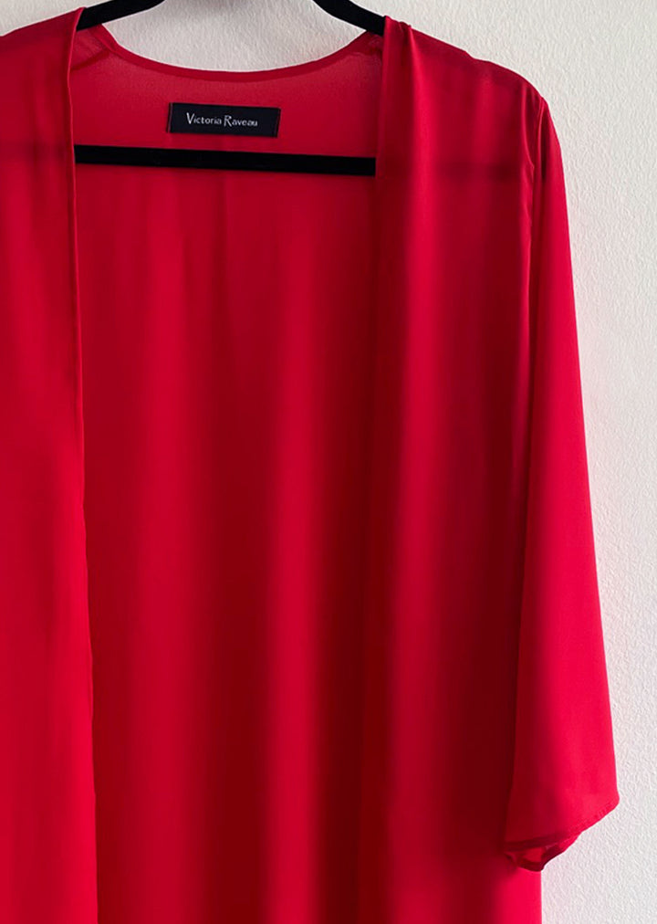 Kimono Maxi | Gasa - Rojo