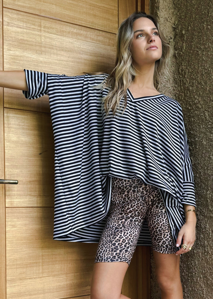 Polera Leonor | Líneas Dark blue