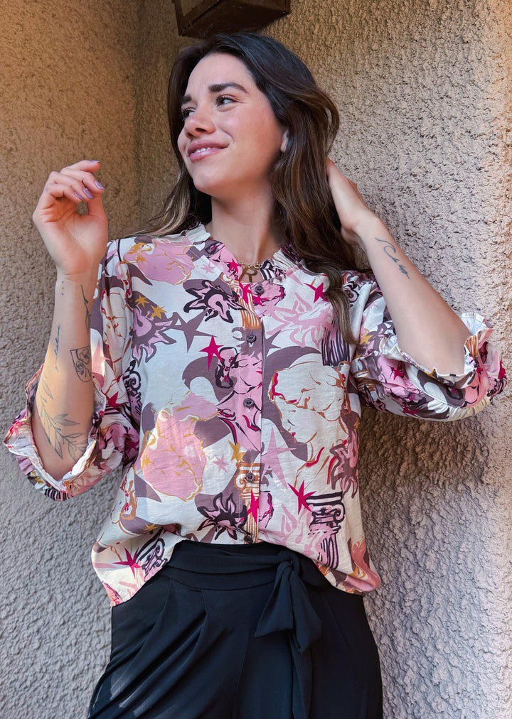 Blusa Mila | Print Pink