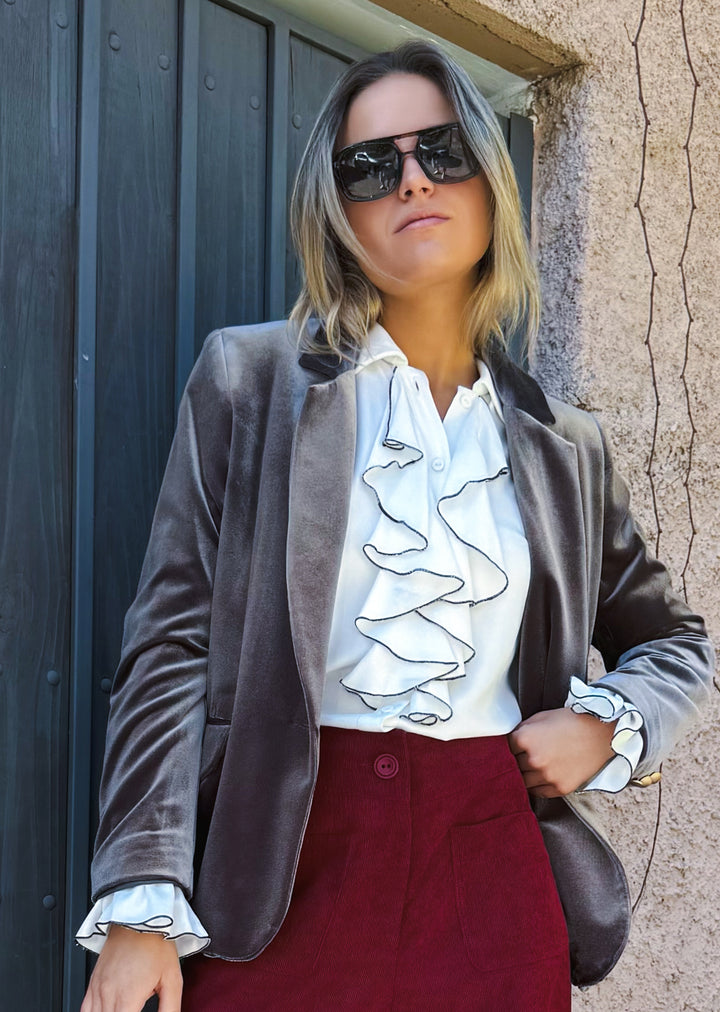 Blusa Naya | Crudo / negro