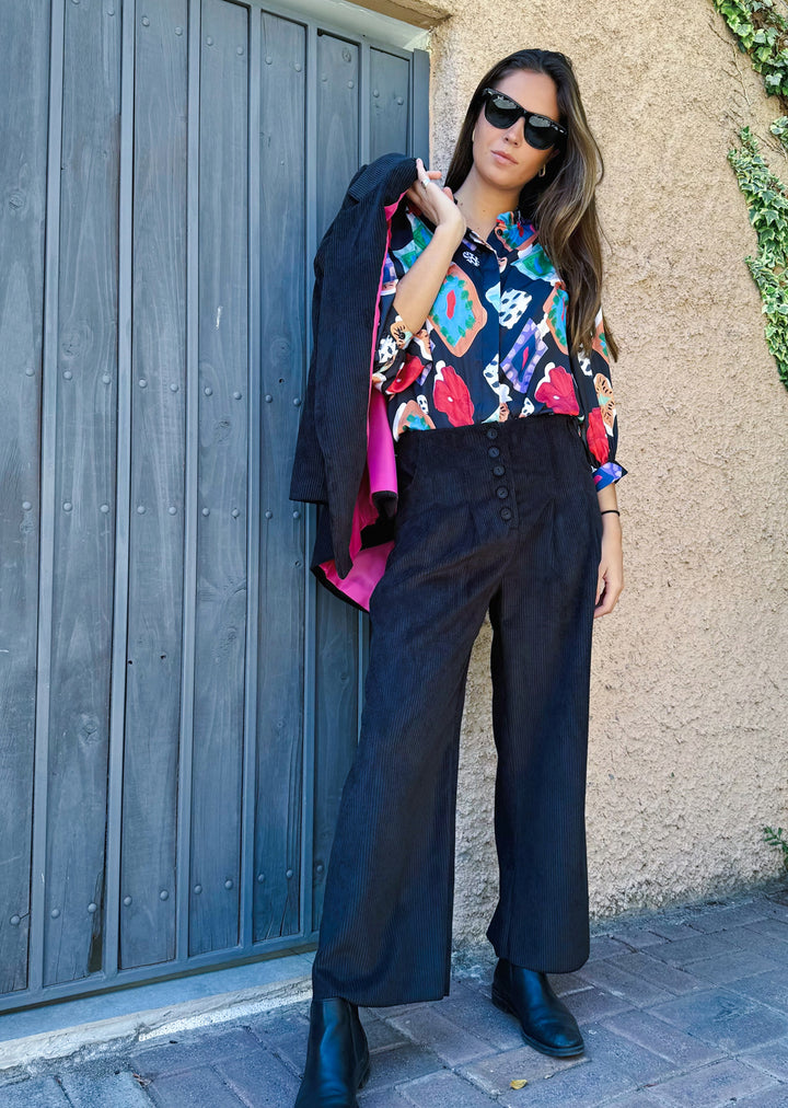 Blazer Lupe Cotelé | Negra