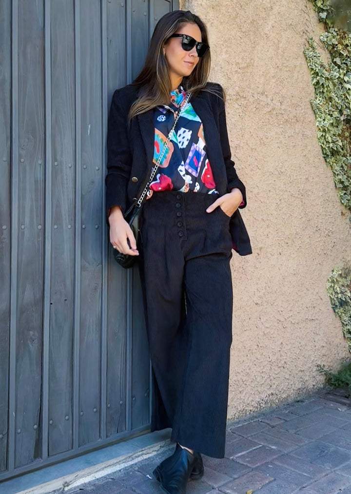 Blazer Lupe Cotelé | Negra