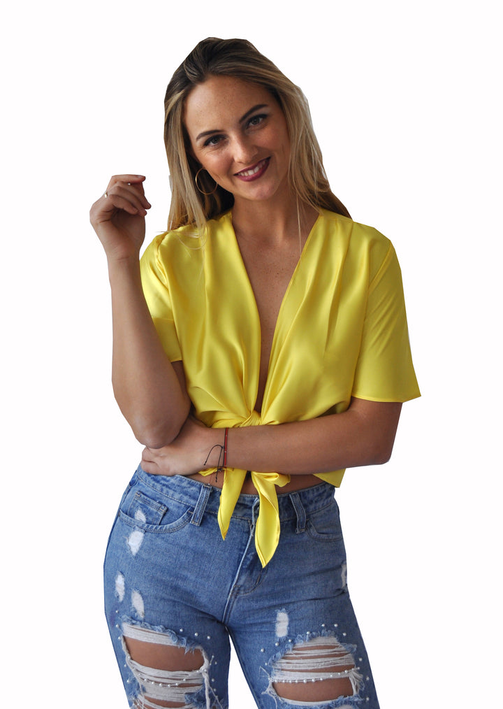 Top Augusta | Satín Amarillo