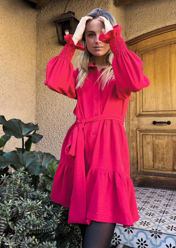 Vestido Olivia manga larga | Rojo