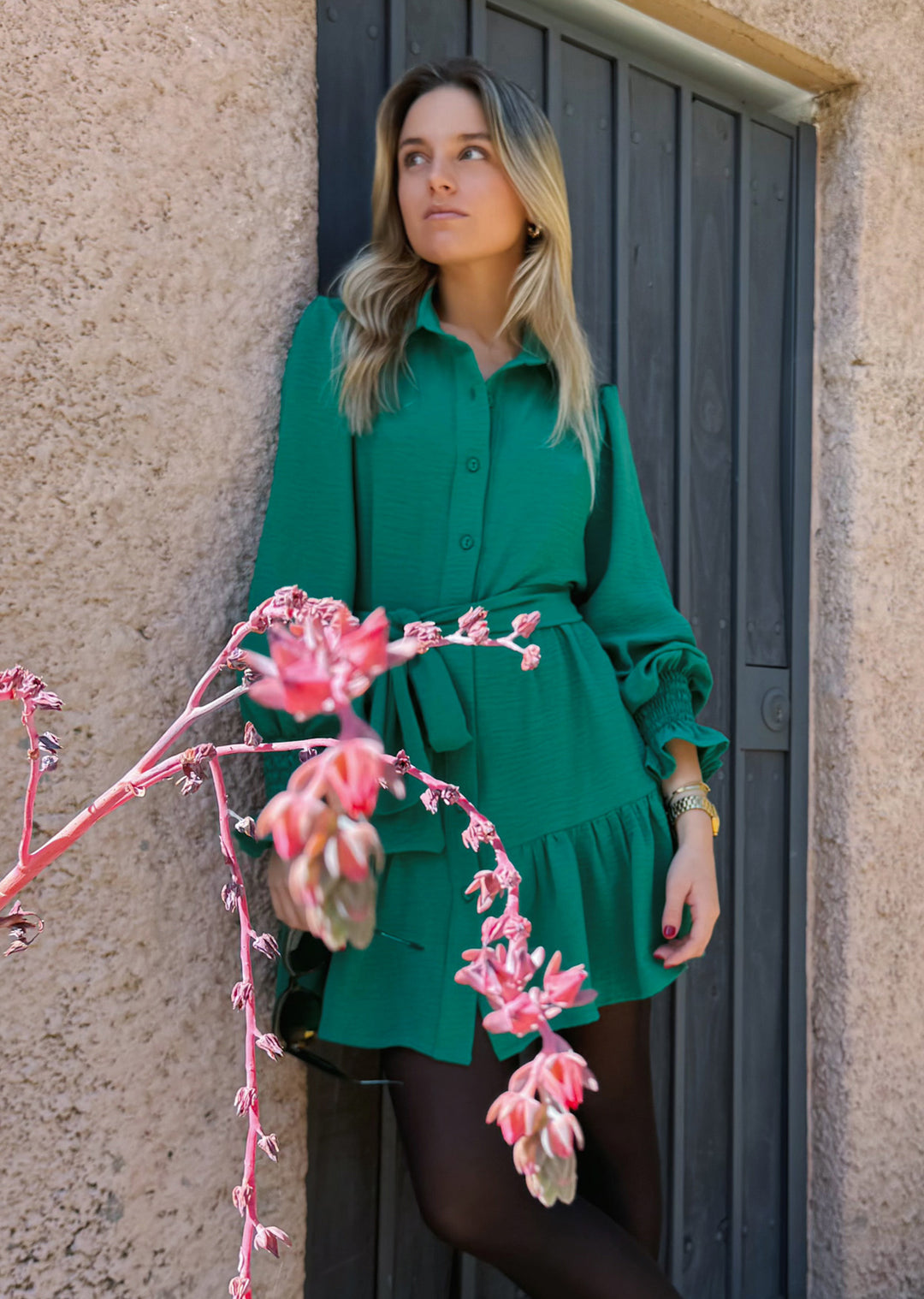 Vestido Olivia manga larga | Verde